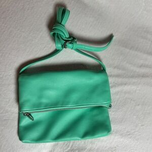 Teal Wild Fable Fold Over Faux Leather Zip Top Snap Close Crossbody Purse